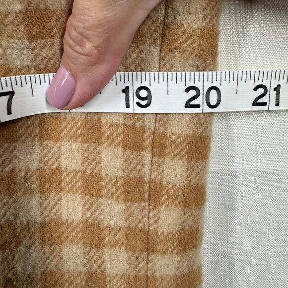 DENIM & CO Chore Coat Womens M Wool Blend Plaid Checkered Jacket Neutral Boxy - Picture 11 of 12